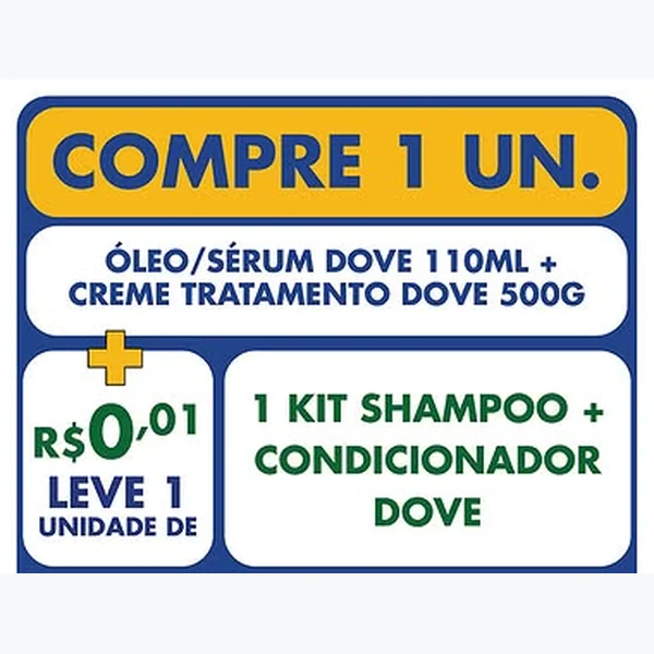 Recorte do encarte de Óleo/sérum Dove 110 ml