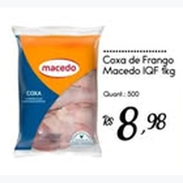 Recorte do encarte de Coxa de Frango Iqf Macedo 1 kg