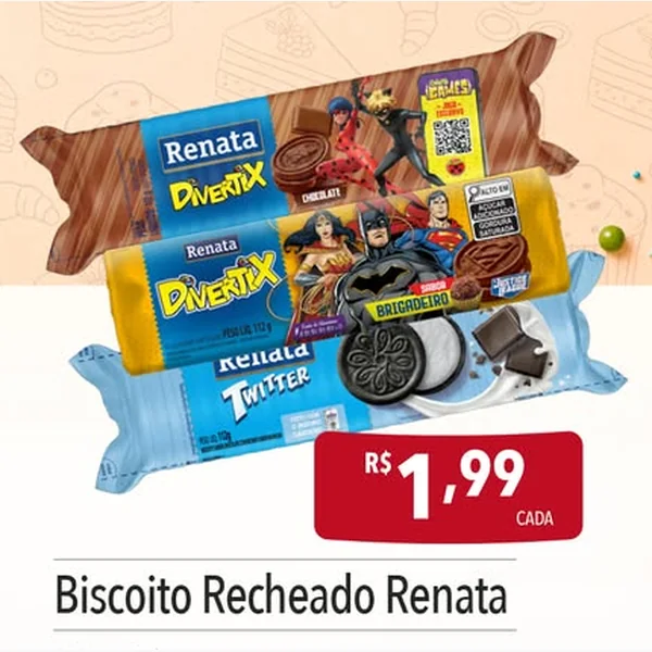 Biscoito Recheado Twitter Renata 112 g