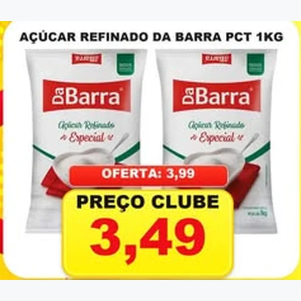 Recorte do encarte de Açúcar Refinado Especial Da Barra 1 kg