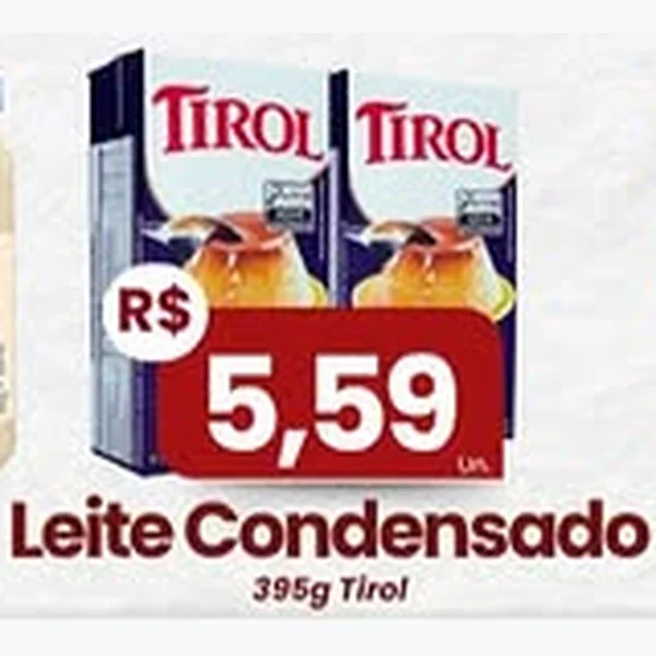 Recorte do encarte de Leite Condensado Tirol 395 g