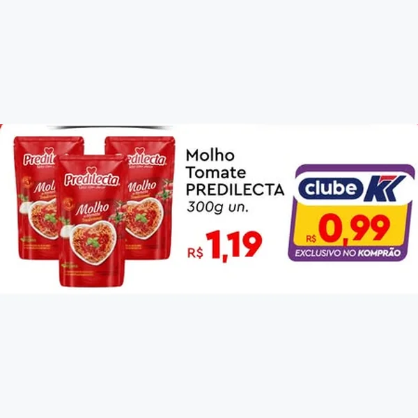 Recorte do encarte de Molho de Tomate Predilecta 300 g