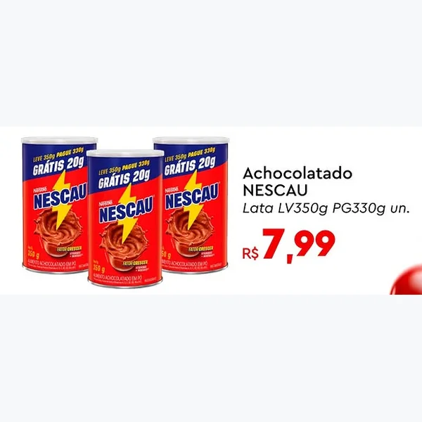 Recorte do encarte de Achocolatado NESCAU 350 g