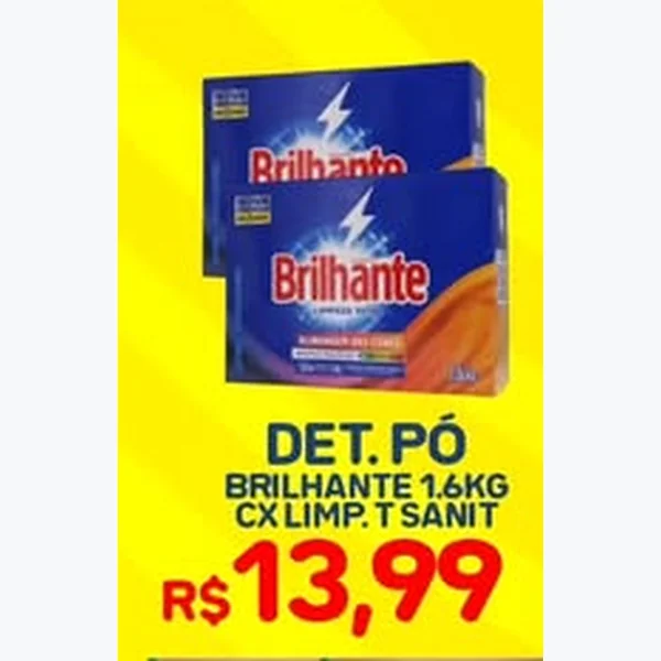 Recorte do encarte de Detergente em Pó Brilhante 1,6 kg