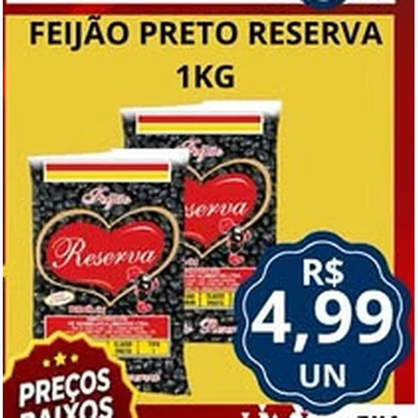 Recorte do encarte de Feijão Preto Reserva 1 kg