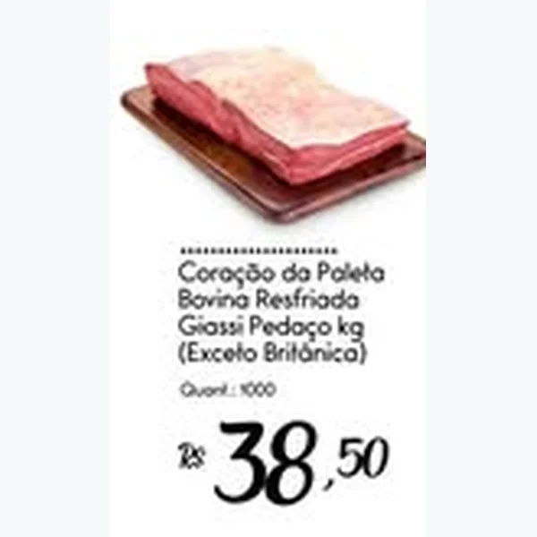 Recorte do encarte de Coração da Paleta Bovina Resfriada Pedaço Giassi
