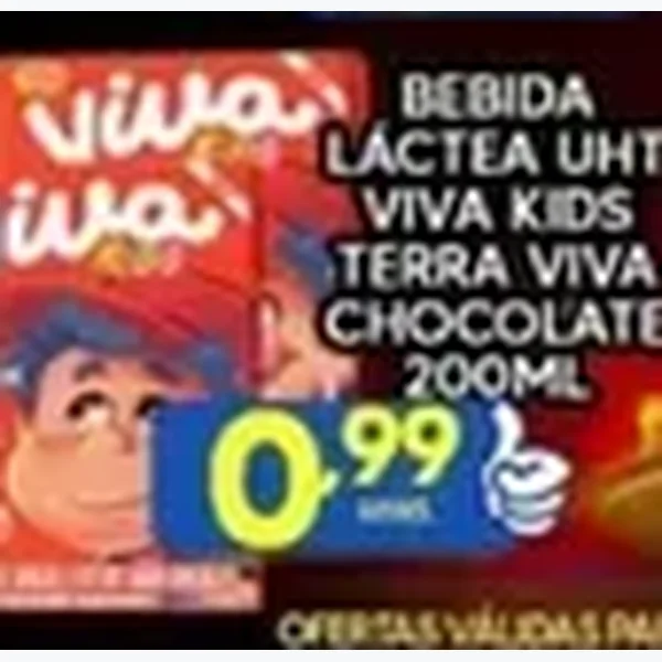 Recorte do encarte de Bebida Láctea Uht Terra Viva Kids 200 ml