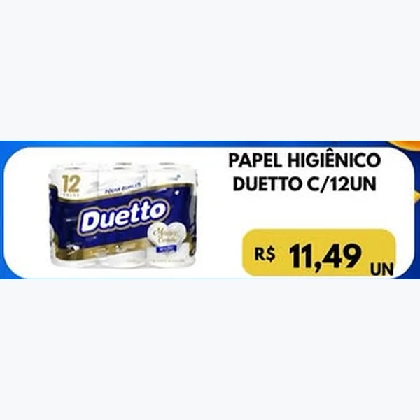Recorte do encarte de Papel Higiênico Folha Dupla Duetto 12 un