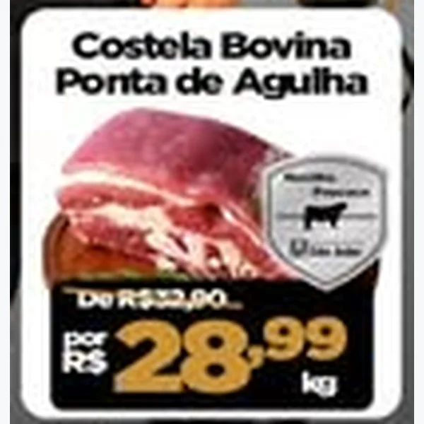 Recorte do encarte de Costela Bovina Ponta de Agulha