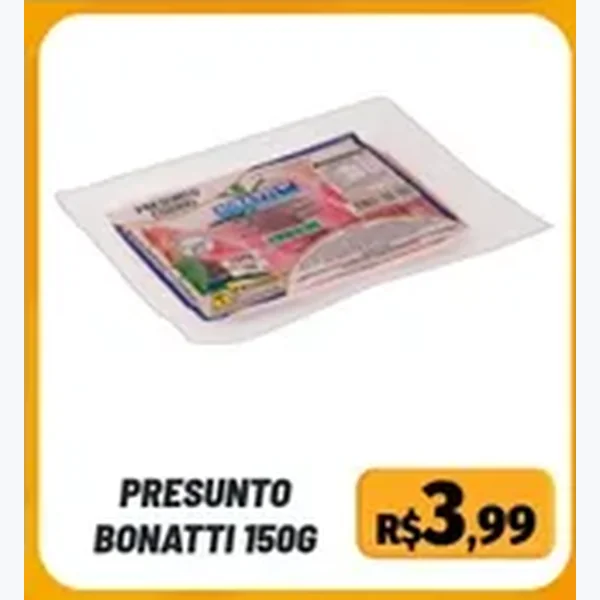 Recorte do encarte de Presunto Bonatti 150 g