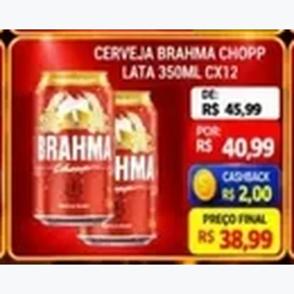 Recorte do encarte de Cerveja Chopp Brahma 12 un × 350 ml