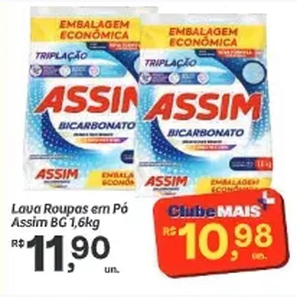 Lava Roupas em Pó Assim 1,6 kg