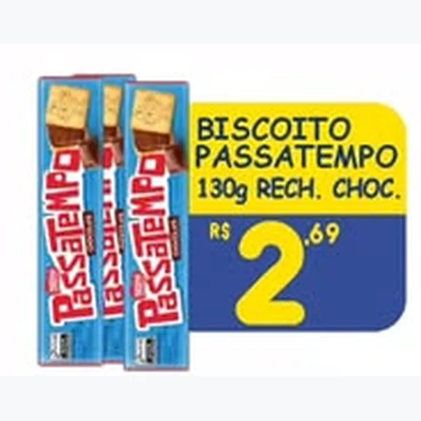 Biscoito Recheado Chocolate Passatempo 130 g