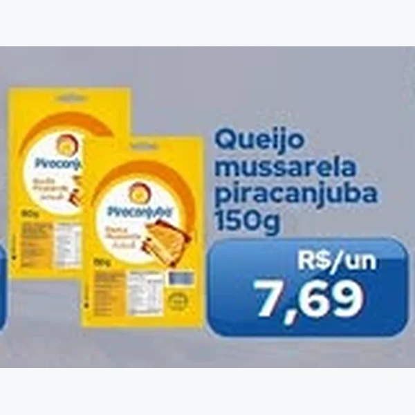Recorte do encarte de Queijo Mussarela Piracanjuba 150 g