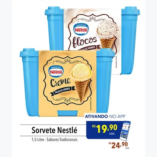 Recorte do encarte de Sorvete Nestlé 1,5 L
