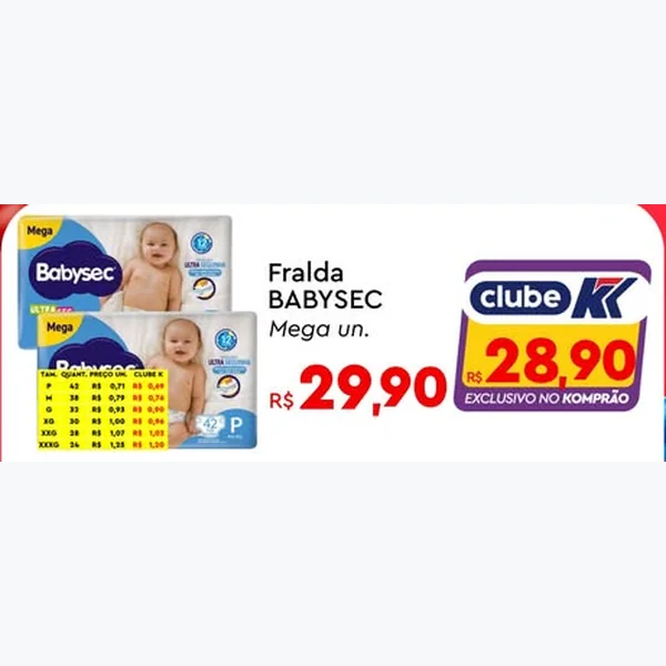 Recorte do encarte de Fralda Ultra Seca Babysec