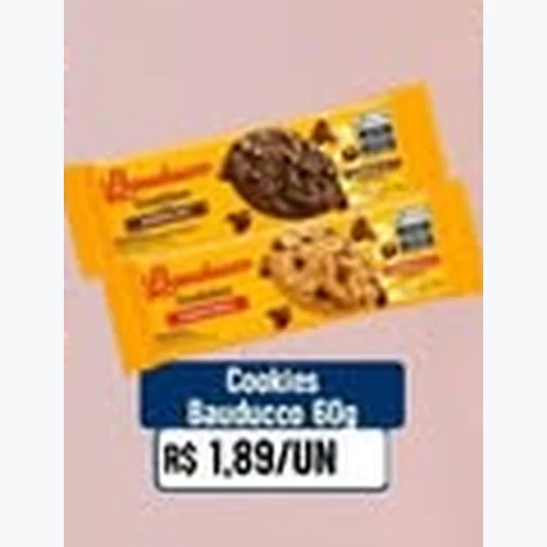 Recorte do encarte de Cookies Bauducco 60 g