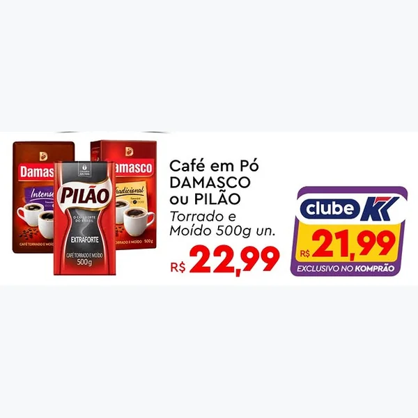 Recorte do encarte de Café Torrado e Moído Pilão 500 g