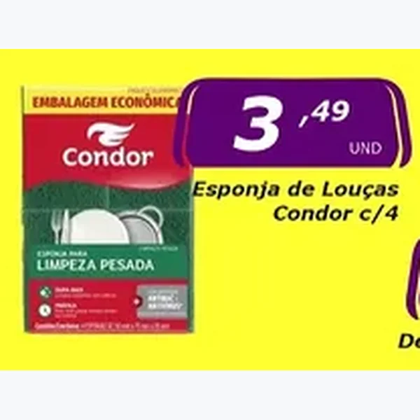 Recorte do encarte de Esponja de Louças Condor 4 un
