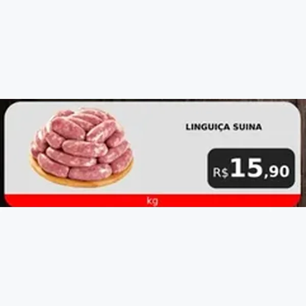 Recorte do encarte de Linguiça Suína