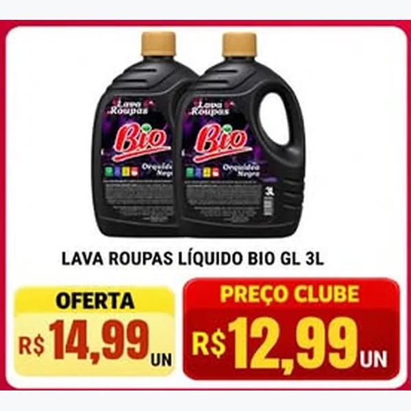 Recorte do encarte de Lava Roupas Líquido Bio 3 L