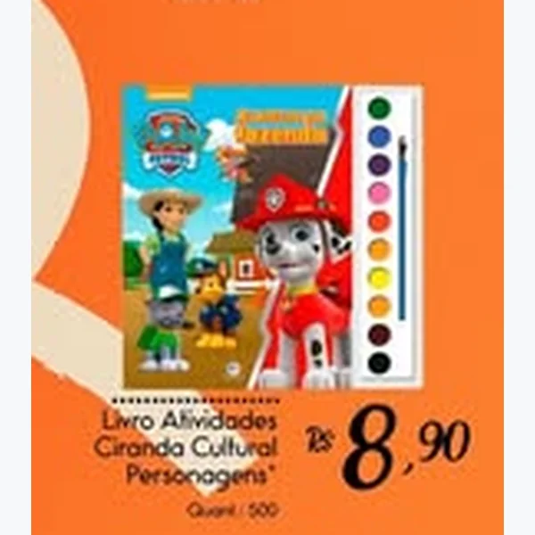 Recorte do encarte de Livro Atividades Personagens Ciranda Cultural