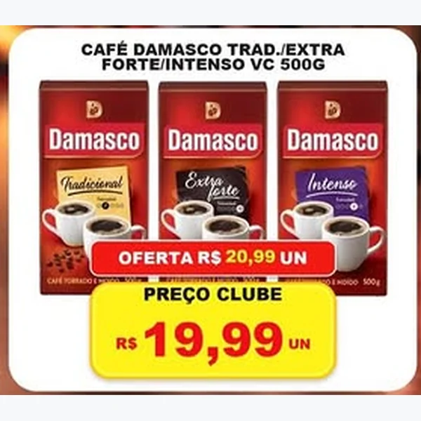 Recorte do encarte de Café Extra Forte Damasco 500 g