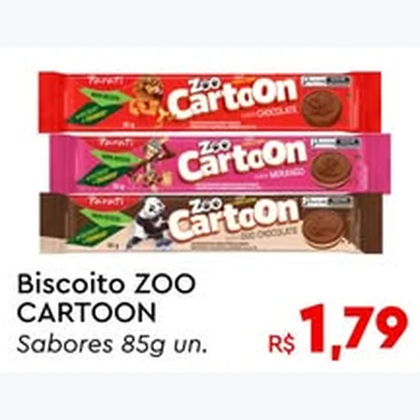 Biscoito Zoo Cartoon Parati 85 g