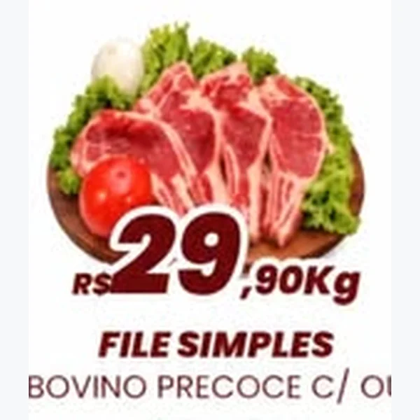 Recorte do encarte de Filé Simples Bovino Precoce