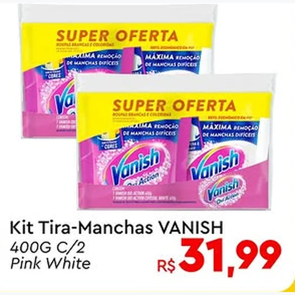 Recorte do encarte de Kit Tira-manchas Vanish 2 un × 400 g