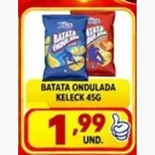 Recorte do encarte de Batata Ondulada Keleck 45 g