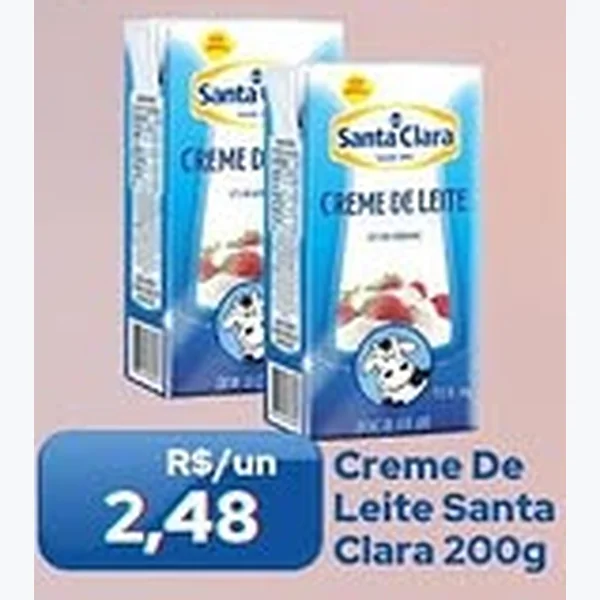 Recorte do encarte de Creme de Leite Santa Clara 200 g