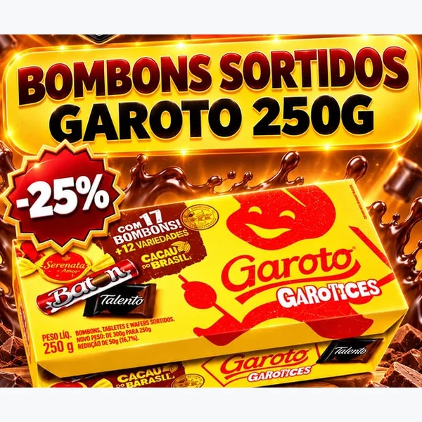 Recorte do encarte de Bombons Sortidos Garoto 250 g