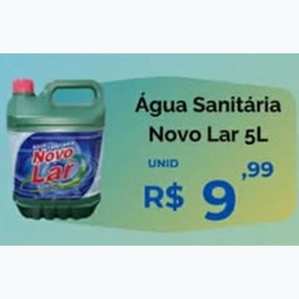 Recorte do encarte de Água Sanitária Novo Lar 5 L