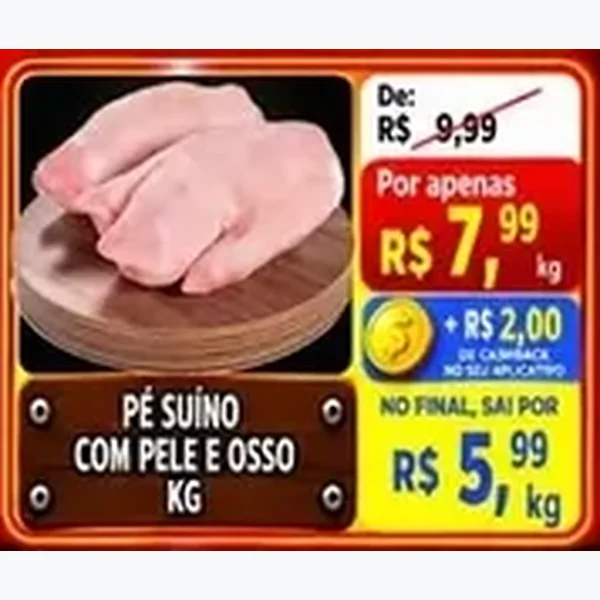 Recorte do encarte de Pé Suíno com Pele e Osso