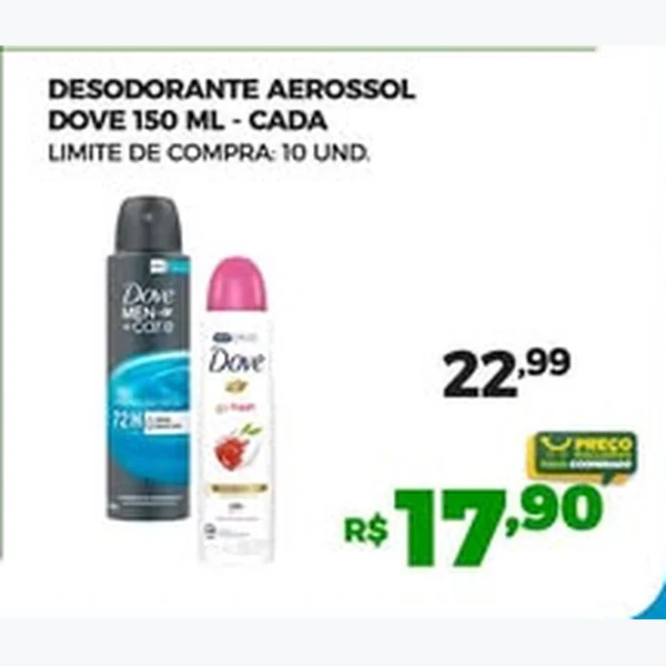 Recorte do encarte de Desodorante Aerossol Dove 150 ml