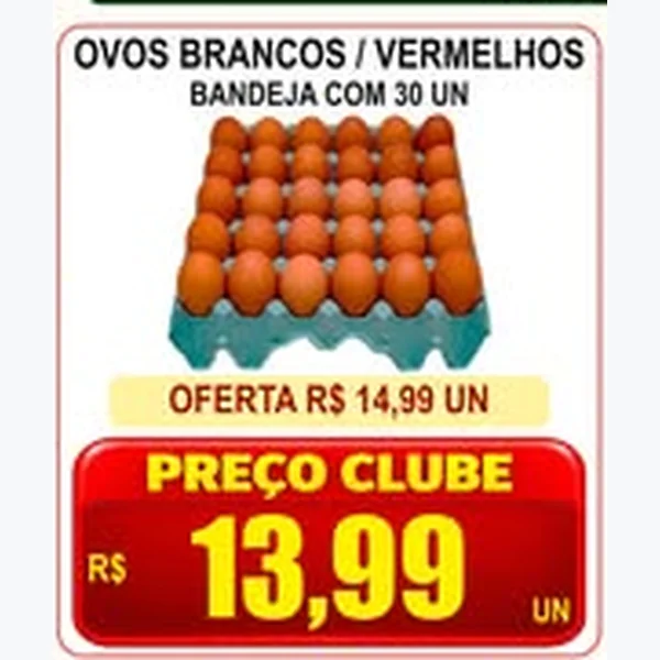 Recorte do encarte de Ovos Brancos / Vermelhos 30 un