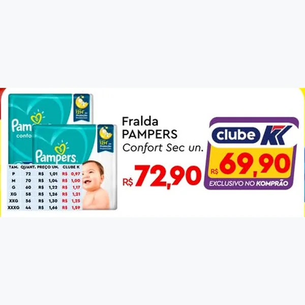 Fralda Confort Sec Pampers