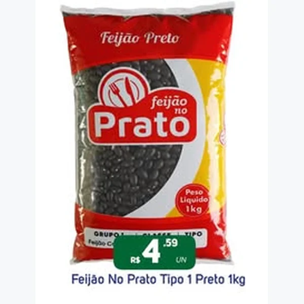 Feijão Preto Tipo 1 Prato 1 kg