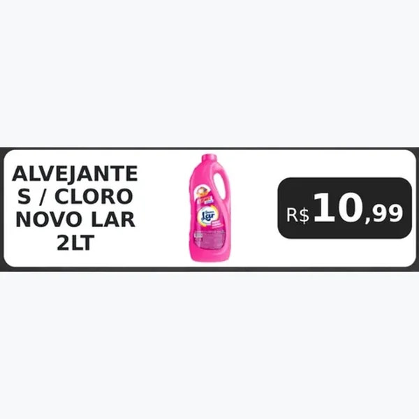 Recorte do encarte de Alvejante sem Cloro Novo Lar 2 L