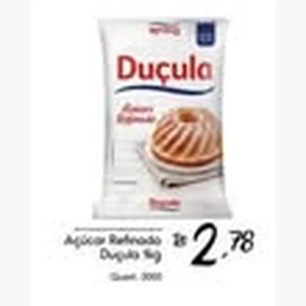 Recorte do encarte de Açúcar Refinado Duçula 1 kg