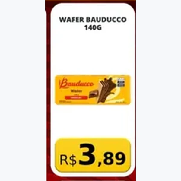 Recorte do encarte de Wafer Bauducco 140 g