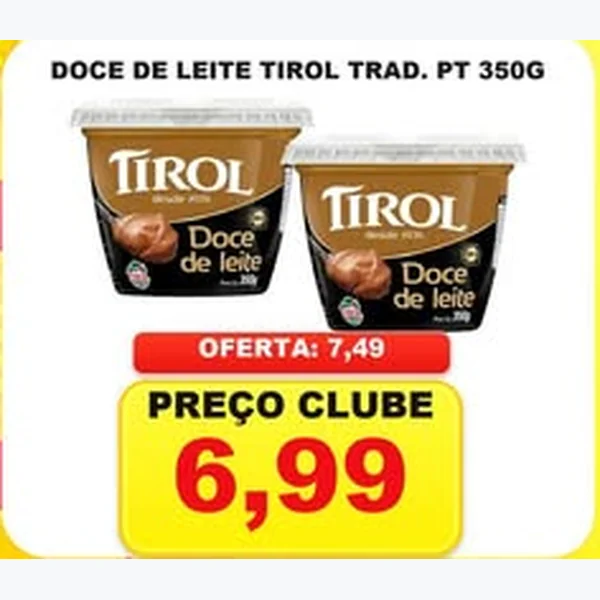 Recorte do encarte de Doce de Leite Tradicional Tirol 350 g