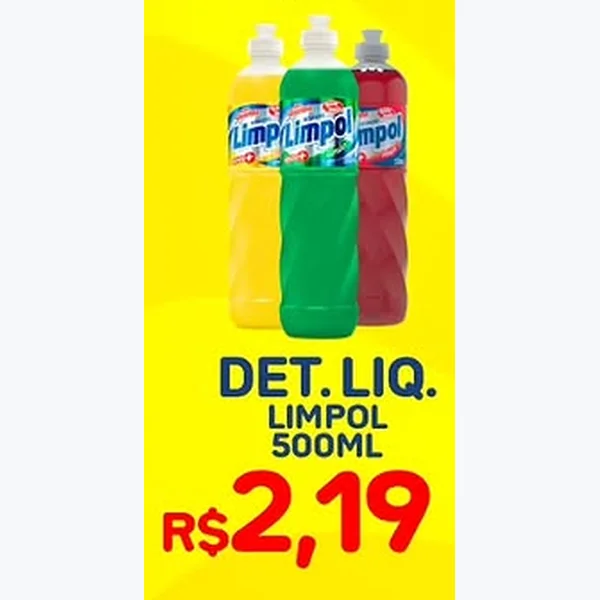 Recorte do encarte de Detergente Líquido Limpol 500 ml