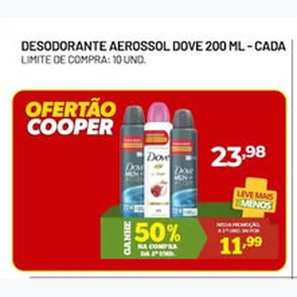 Recorte do encarte de Desodorante Aerossol Dove 200 ml
