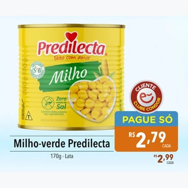 Recorte do encarte de Milho-verde Predilecta 170 g