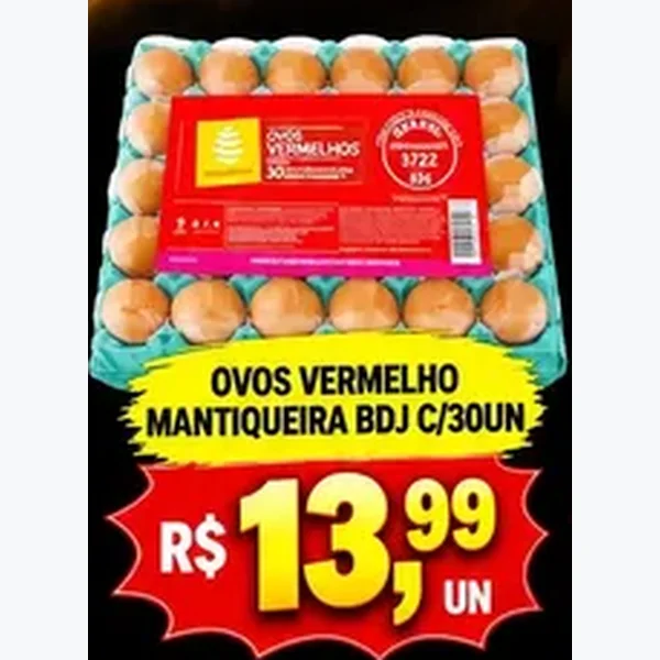 Recorte do encarte de Ovos Vermelhos Mantiqueira 30 un