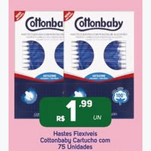 Hastes Flexíveis Cartucho Cottonbaby 75 un