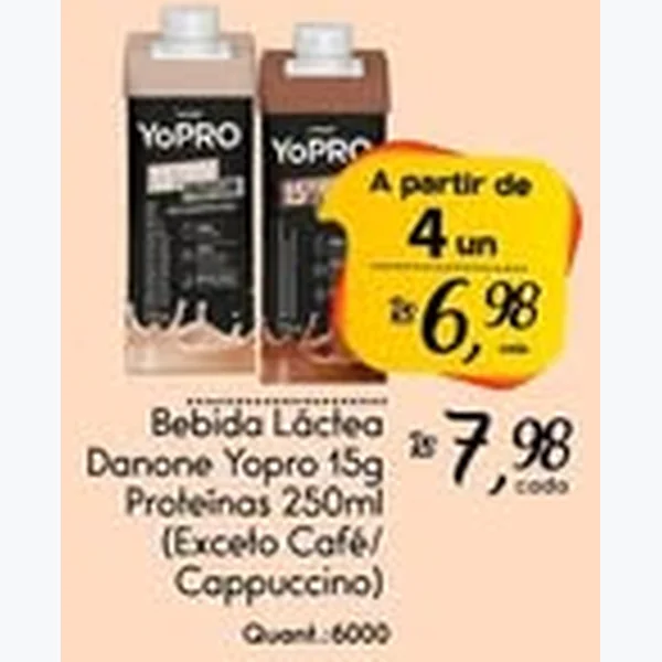 Recorte do encarte de Bebida Láctea Proteínas Danone YoPro 250 ml