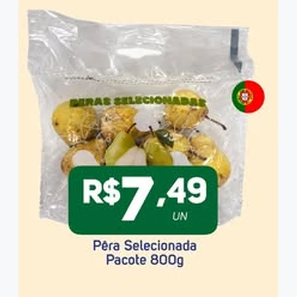 Recorte do encarte de Pêra Selecionada 800 g